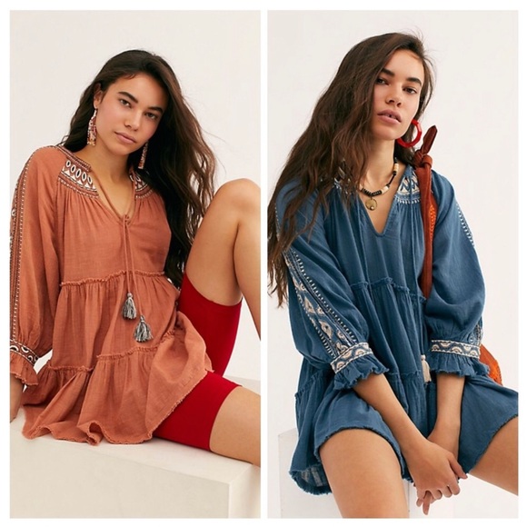 ❌SOLD❌Fre Free People Dream Weaver Terracotta Embroidered Tunic NWT - Picture 12 of 12